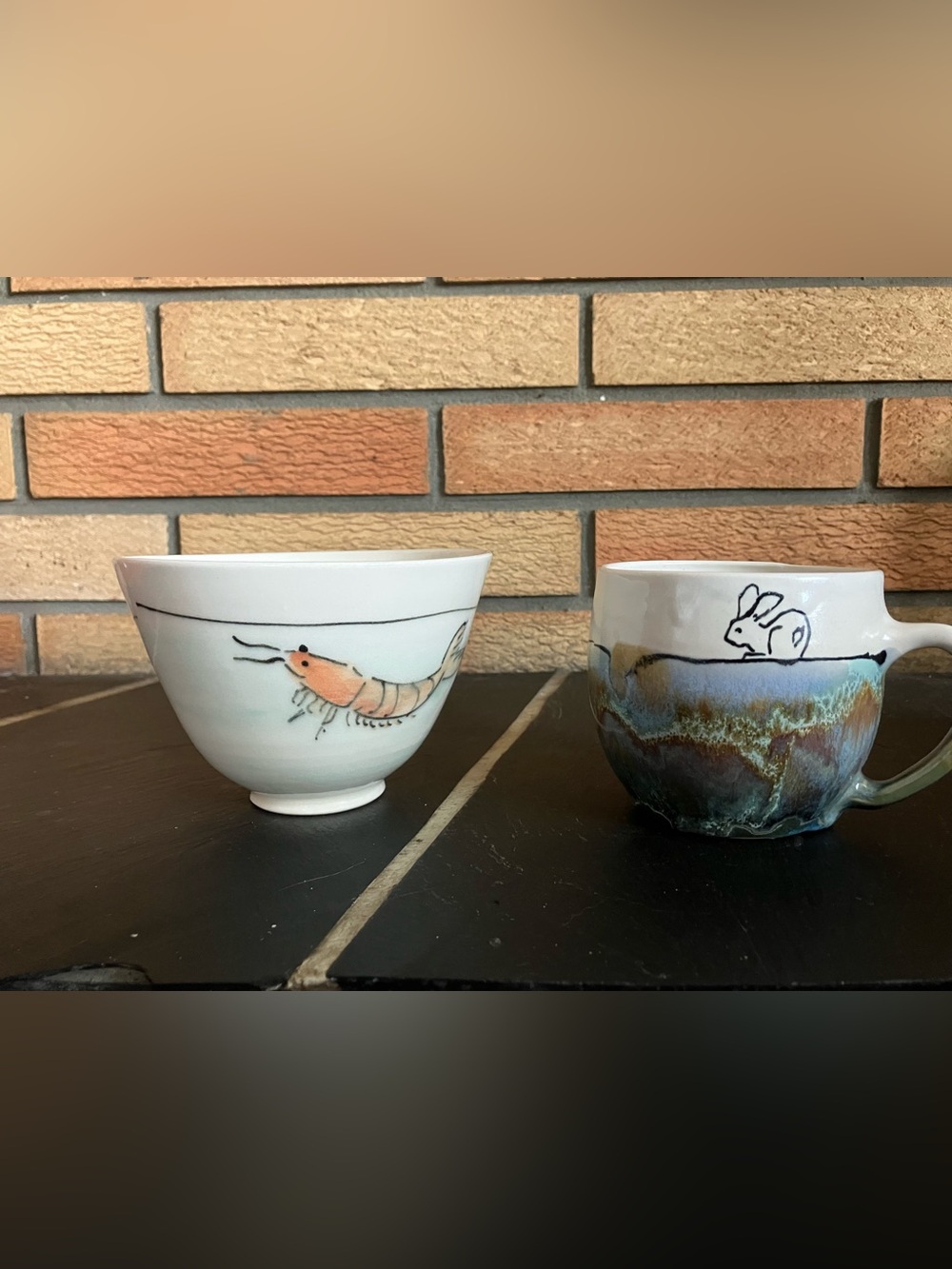 Handmade Pottery Bowl and Cup